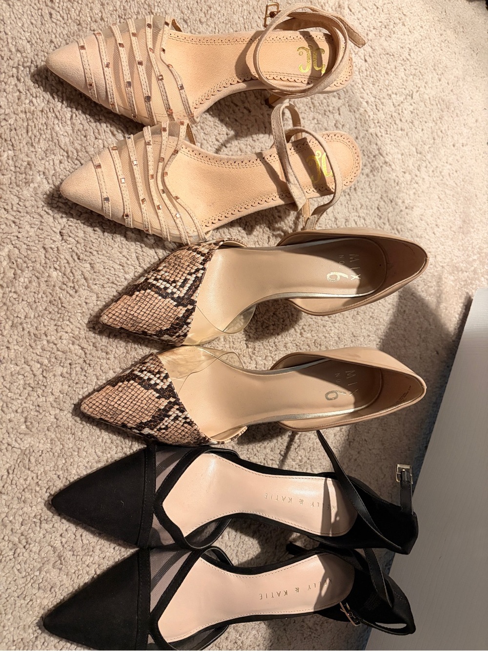 Mix No. 6 Nude Pointed Toe Ankle Strap Heels